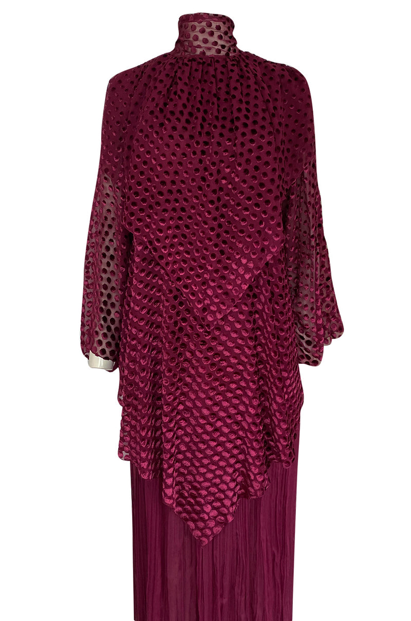 Fall 1980 Christian Dior True Haute Couture Two Piece Silk & Silk Velvet Dress