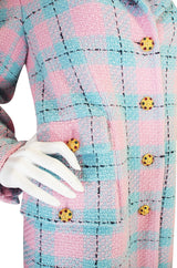 1996 Pastel Runway Chanel Coat w Cabochon Buttons