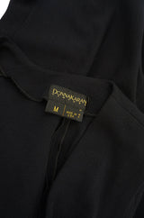 1980s Donna Karan Plunging Stretch Stirrup Pant Jumpsuit