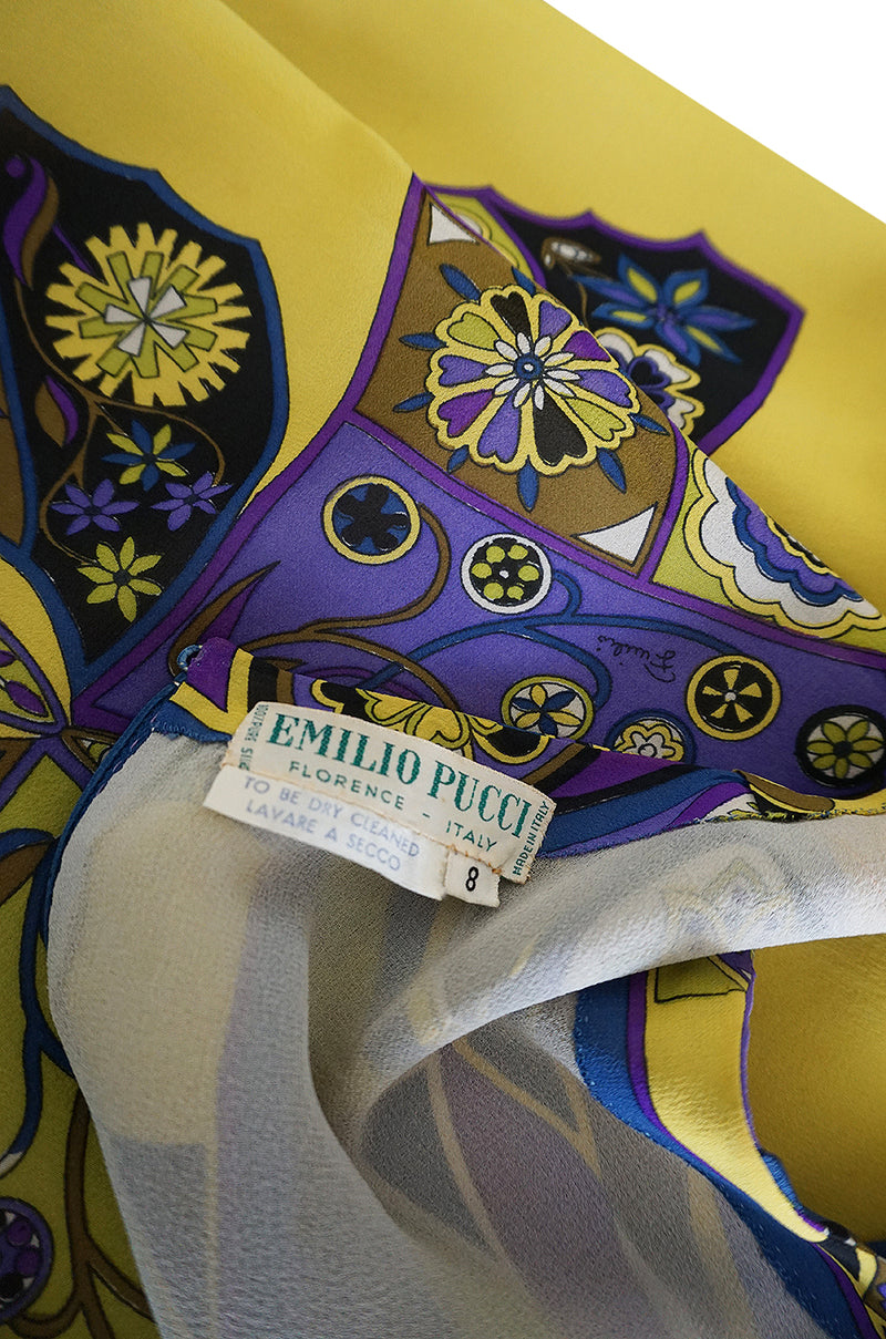 Beautiful 1960s Emilio Pucci Butterfly Printed Silk Chiffon Full Length Dress