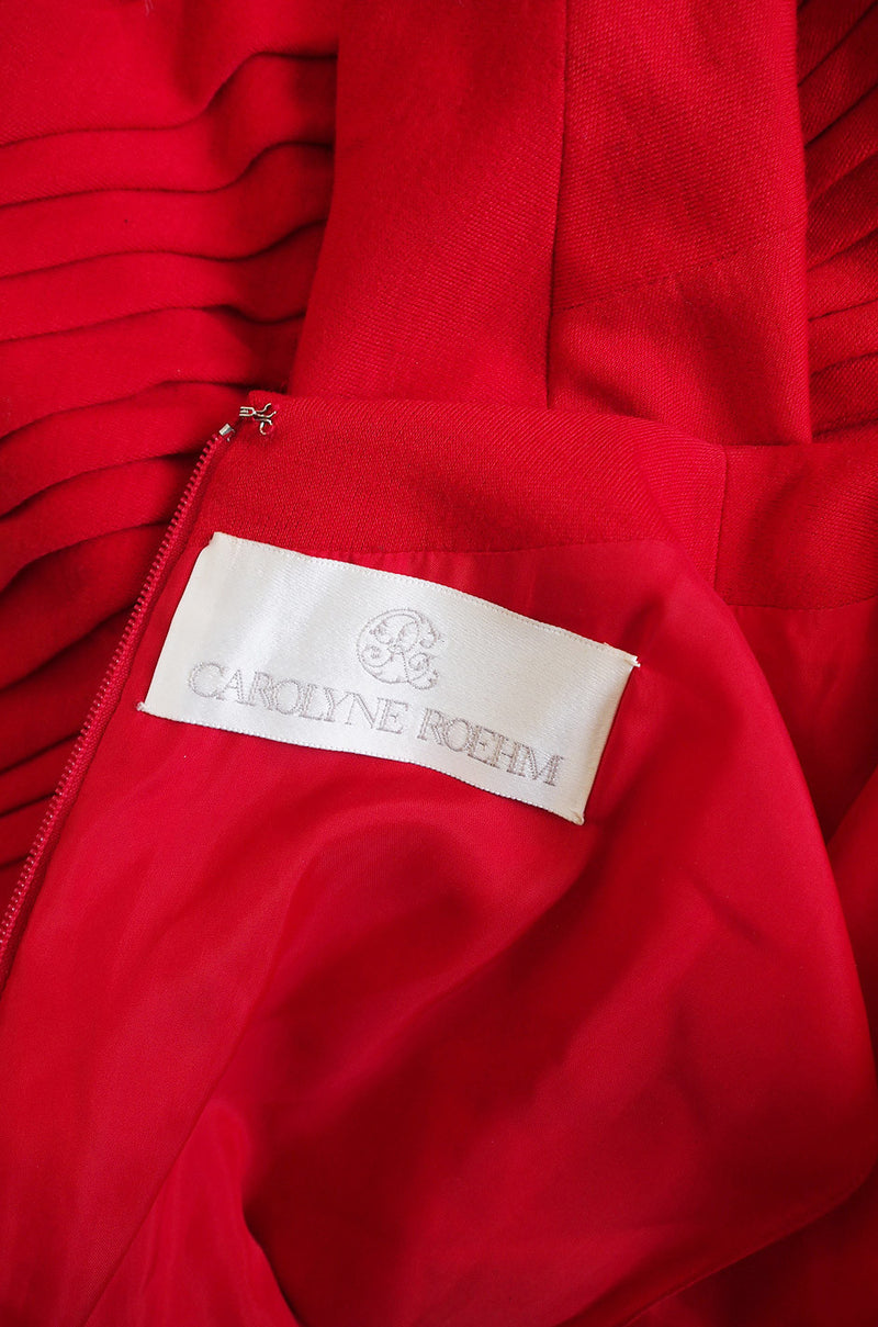1980s Carolyne Roehm Fitted Red Dress