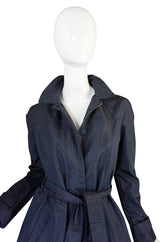 Recent Chic Prada Blue Silk Taffeta Spring Weight Jacket