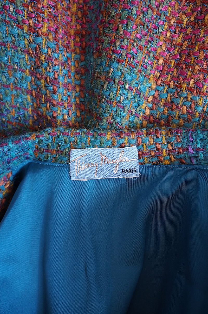 1980s Thierry Mugler Blue Boucle jacket