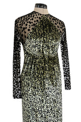1994 Geoffrey Beene Leopard Print Chenille & Metallic Netting Dress
