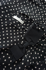 1970s Haute Couture Silk Dot Yves Saint Laurent Top