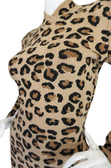 Iconic Fall 1991 Azzedine Alaia Museum Held Leopard Knit Dress
