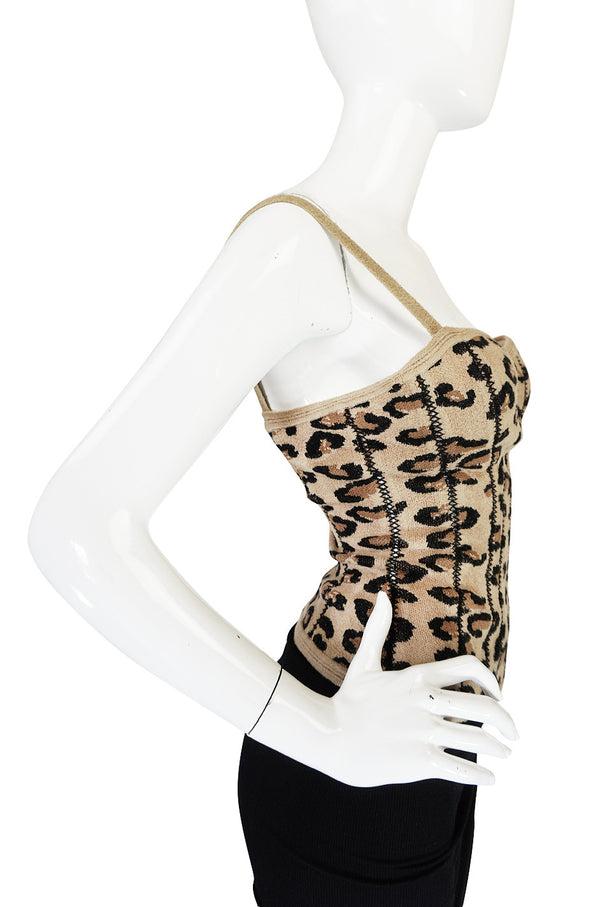 Iconic Fall 1991 Museum Held Alaia Leopard Corset Top