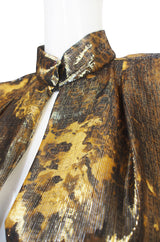 F/W 2013 Balmain Gold Print Lame Mini Dress