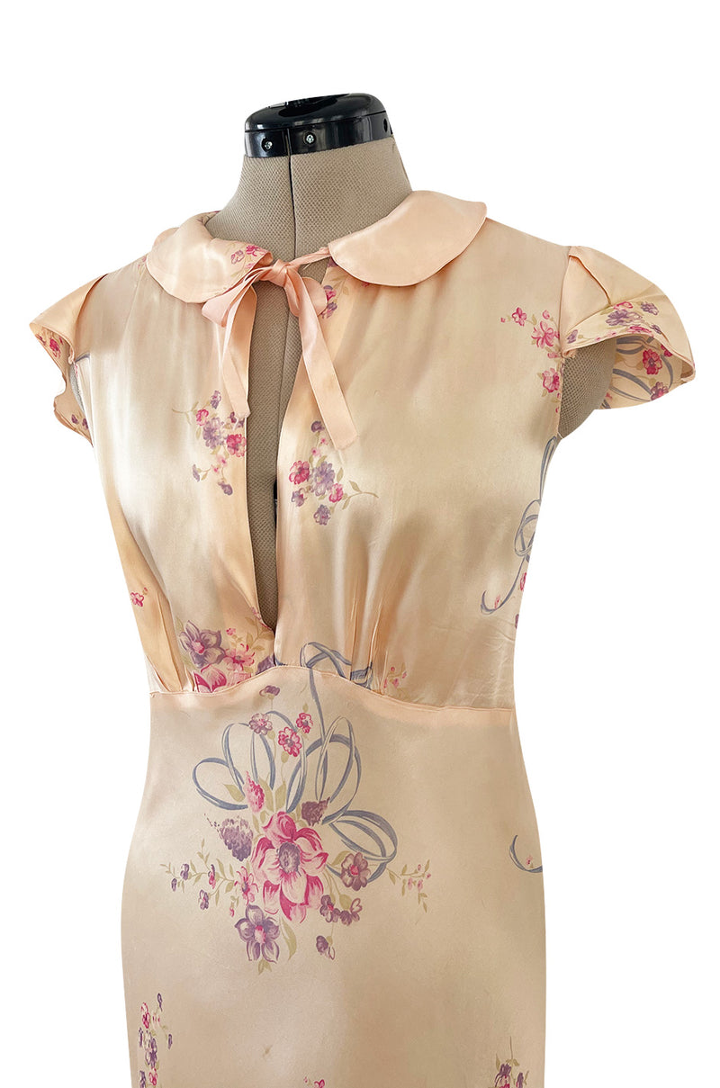 Cutest 1940s Fruit of the Loom Silky Rayon Floral Print Lingerie Dress