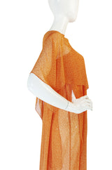 1970s Silk Chiffon Hem Yves Saint Laurent Dress & Capelet