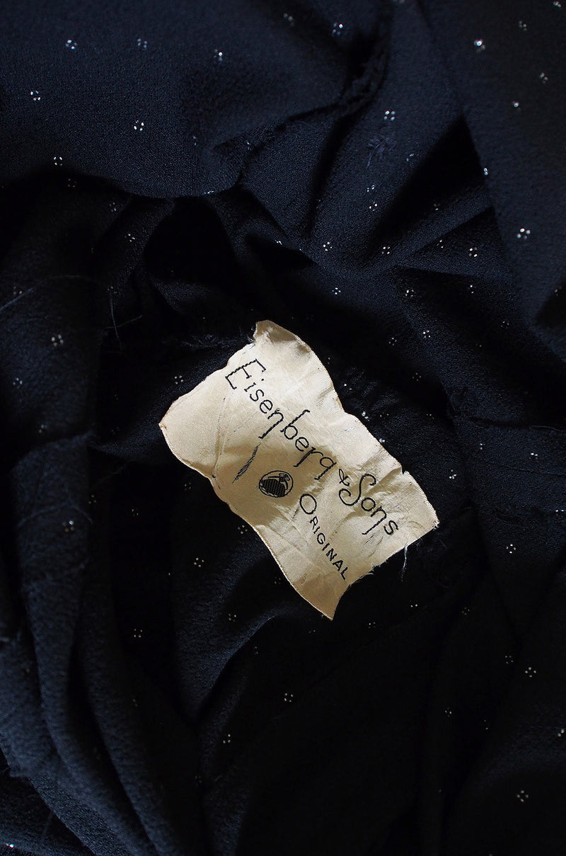 Rare 1940s Eisenberg and Sons Studded Dress