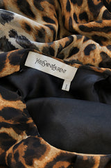Spring 2002 Tom Ford For Yves Saint Laurent Leopard Bias Cut Silk Caftan Dress