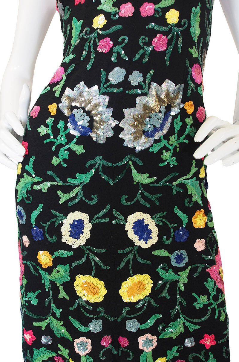 Spectacular Late 1920s, Early 30s Floral Sequin Gown