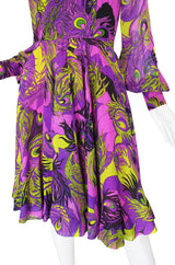 1970s Purple Silk La Mendola Day Dress