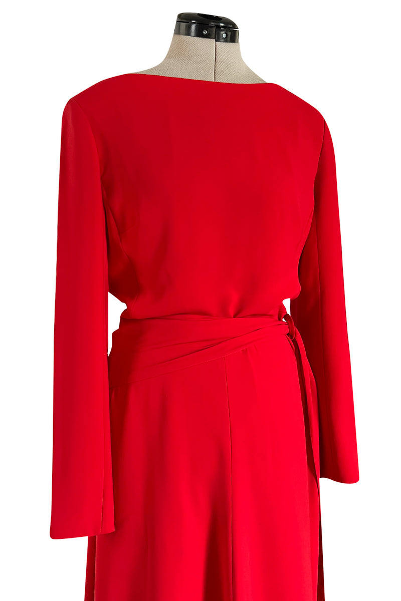 Stunning Fall 2006 Christian Dior by John Galliano Red Dress w Train & V Back