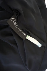 Stunning 1950s Little Black Silk Chiffon Ceil Chapman Dress