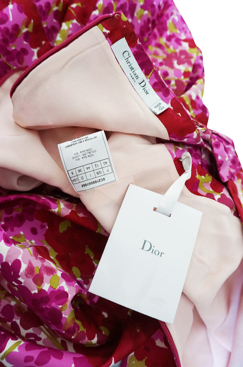 Recent NWT Christian Dior Pink Floral Silk Dress – Shrimpton Couture