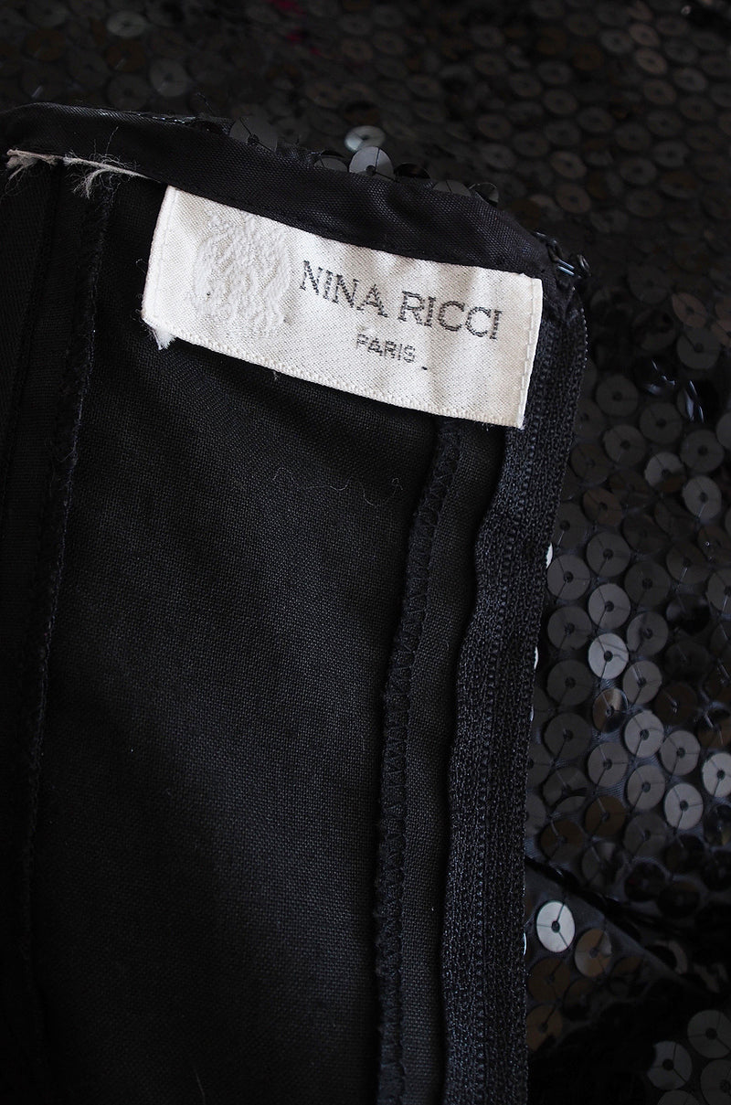 1970s Nina Ricci Couture Sequin Corset Top or Micro Mini