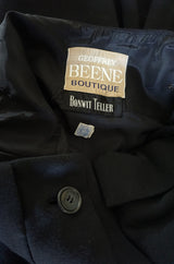 1960s Button Front Long Fitted Geoffrey Beene Boutique Dress