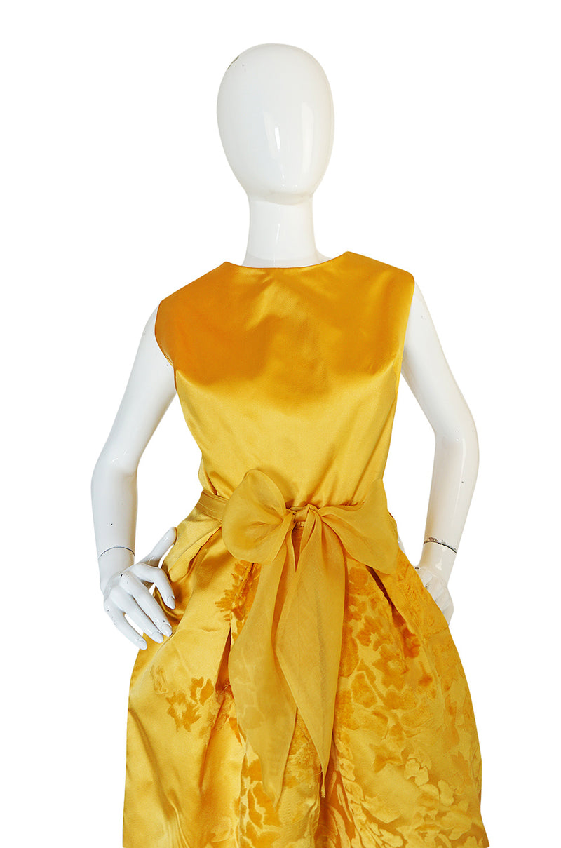 Documented 1962 Christian Dior Haute Couture Yellow Silk Dress