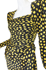 1980s Joan Rivers Owned Ungaro Silk Dot Dress