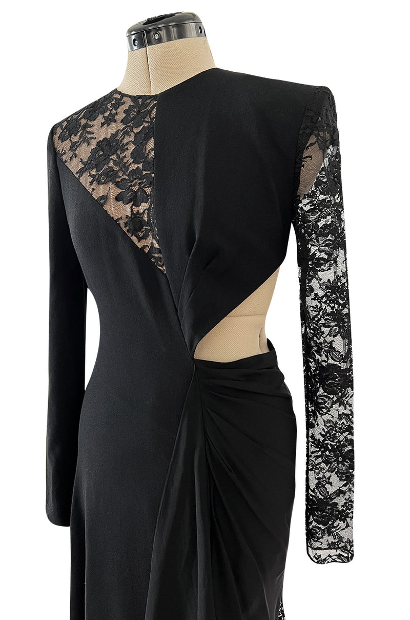 Resort 2019 Givenchy by Clare Waight Keller Black Lace Dress w Side Cut Outs