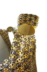 Iconic 1968 Paco Rabanne Chain Mail Dress in Silver & Gold Metal