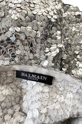 Spring 2008 Balmain by Christophe Decarnin Sequin Silver Tunic or Micro Mini
