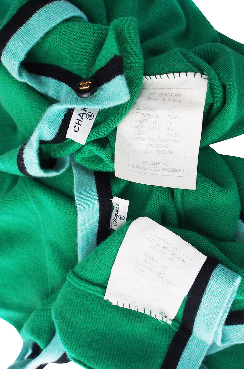 A/W 1994 Runway Green Cashmere Chanel Twinset