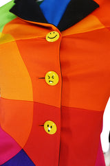 1980s Moschino Cheap & Chic Rainbow Colored Dress & Jacket