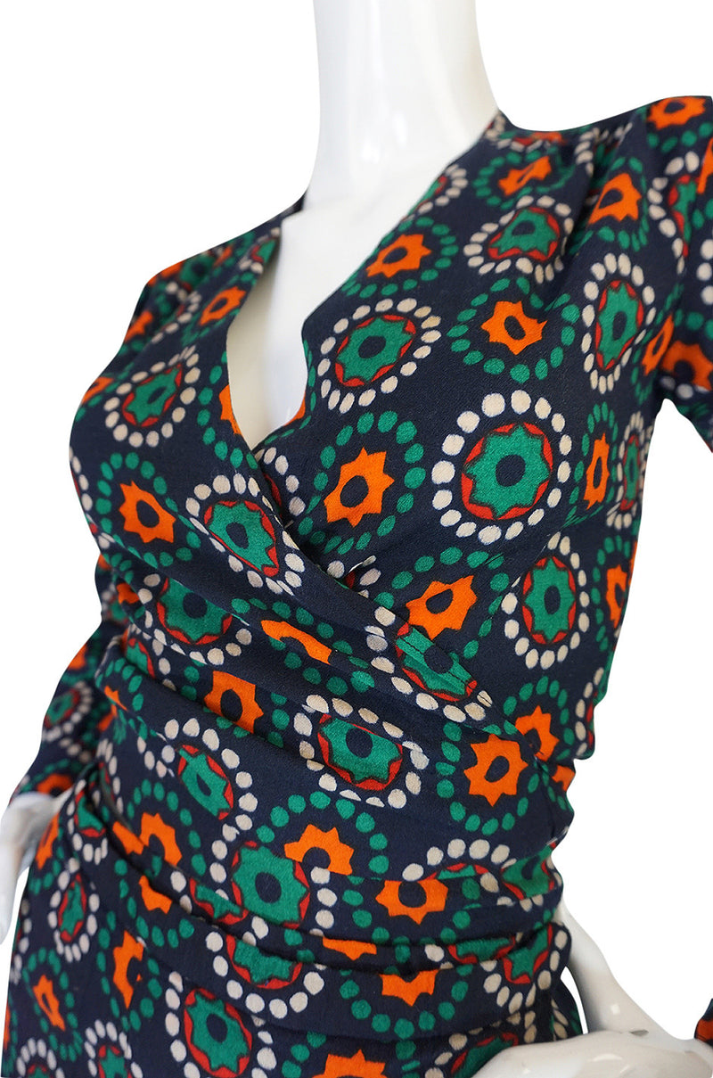 1971 Yves Saint Laurent Wrap Print Skirt & Top Set