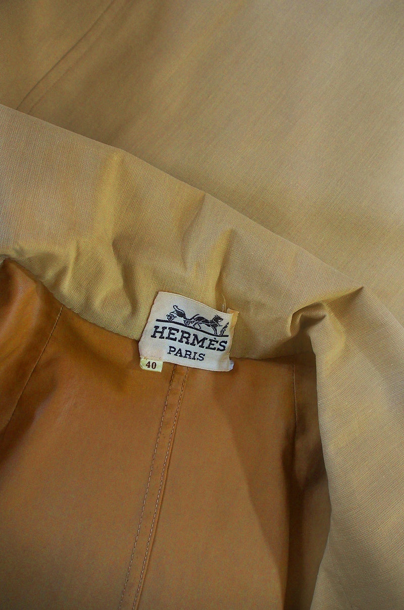 Rare Vintage HERMES Trench Coat Classic Made in France -  Hong