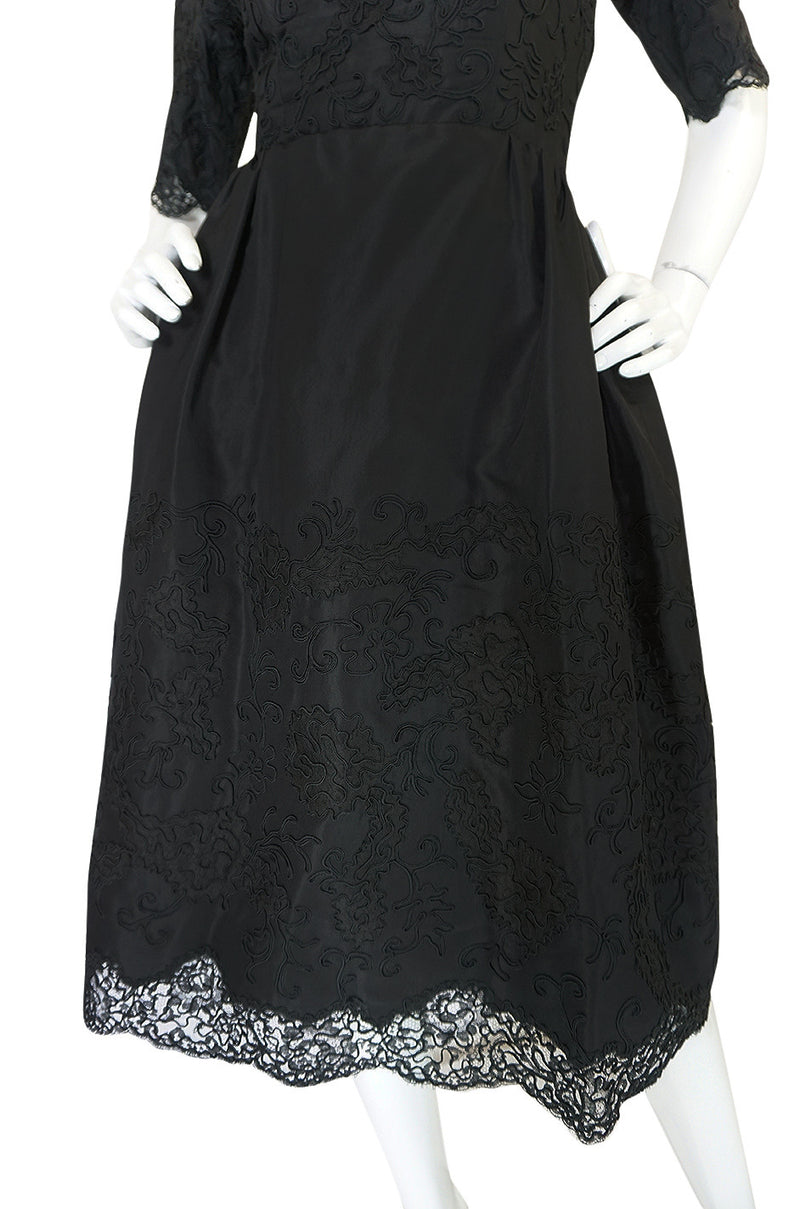 Dated 1960 Sophie Gimbel Attr Saks 5th Ave Soutache & Silk Dress