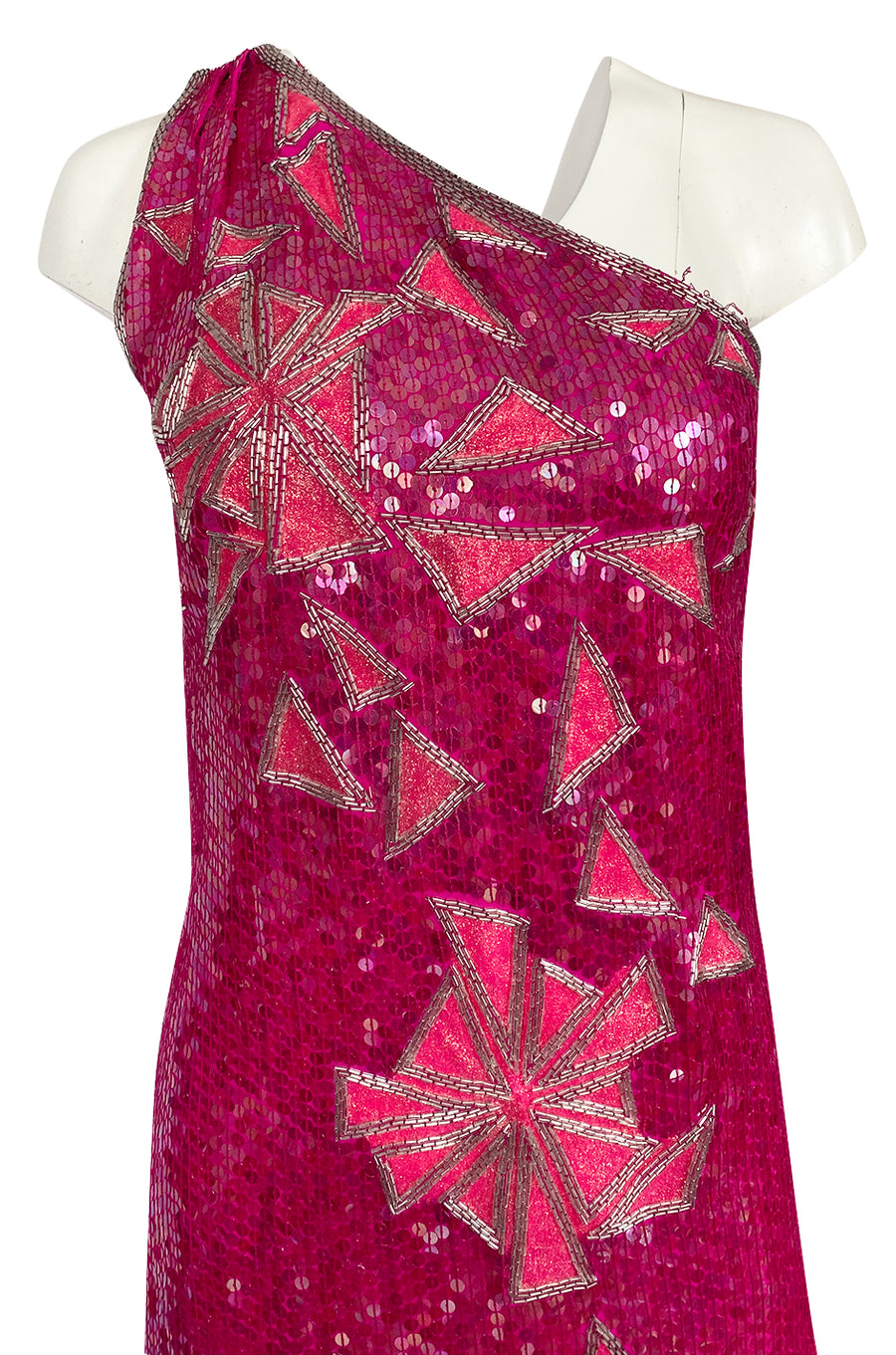 1970s Lillie Rubin Pink Densely Sequin & Bead Graphic Pattern One Shou –  Shrimpton Couture