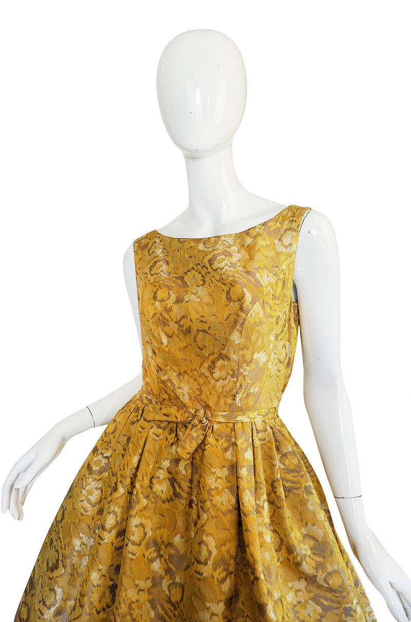 Rare 1950s Gustave Tassel Golden Silk Dress & Jacket – Shrimpton Couture