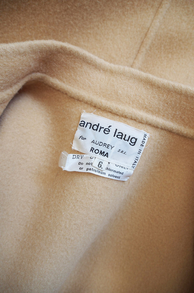 1970s Andre Laug Camel Wool Coat