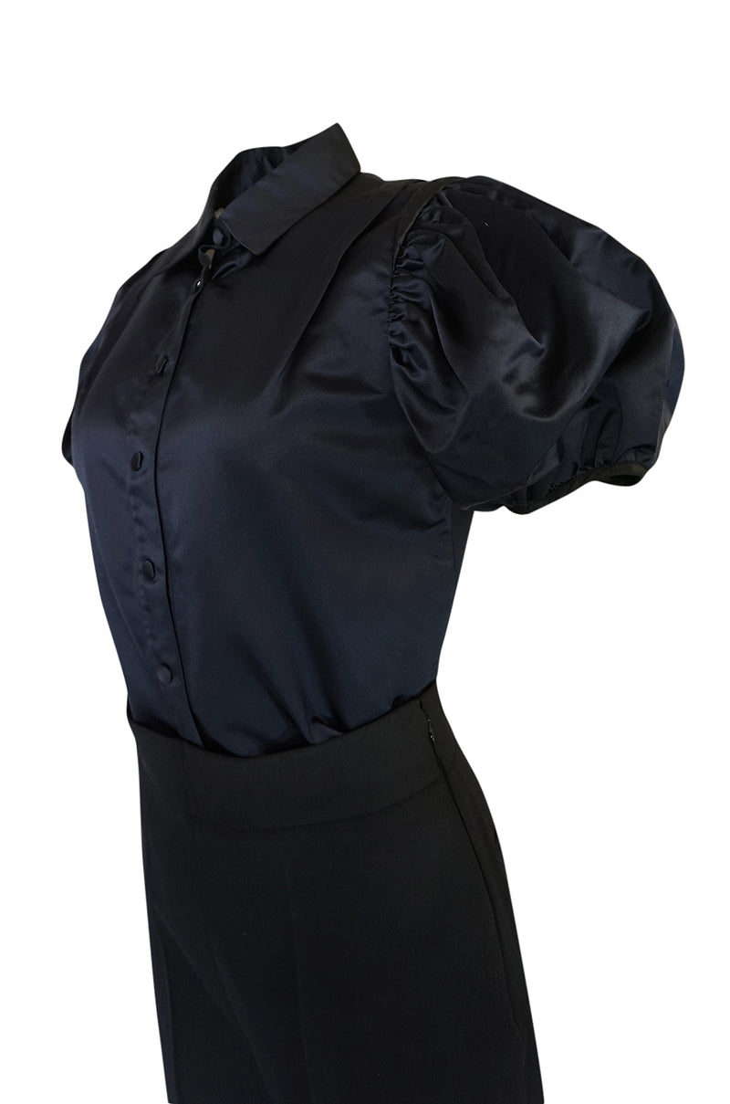 F/W 2002 Prada Runway Look 19 Navy Top & Black Pants Set