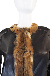 1960s Reversible Piecework Leather and Fur Coat
