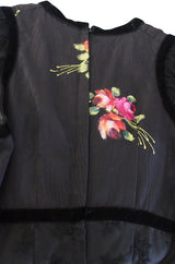1974 Hand Painted Thea Porter Couture Corset Dress
