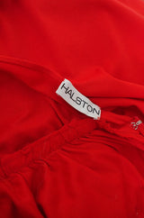 1978 Collection Rare Backless Red Halston Dress