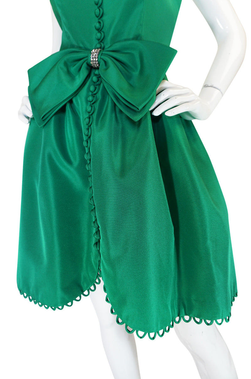 Spectacular 1960s Emerald Green Full Skirt Mini Dress