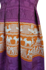 1960s Richard Tam Jon Mandl Unusual Brocade Print Dress