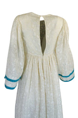 c1968 Thea Porter Embroidered Ivory & Brocade 'Faye' Dress