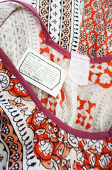 1960s Amazing & Beautiful Printed Indian Cotton Caftan