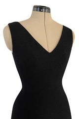 1995 Gianni Versace Couture Fitted Little Black Dress w Plunge Back & Front