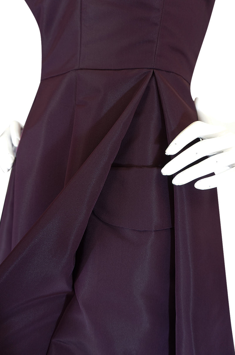 Recent Prada Deep Purple Silk Taffeta Full Skirted Dress