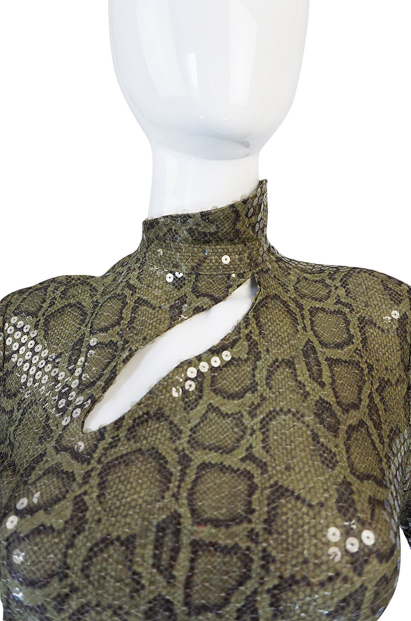 Iconic S/S 1983 Thierry Mugler Sequin Snakeskin Python Dress