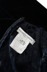 Scandalous 1980s Balmain Sheer Net & Velvet Cut Out Dress