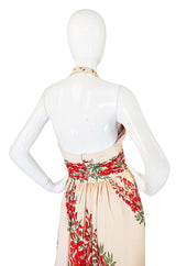1970s Silk Jersey Alfred Bosand Backless Dress