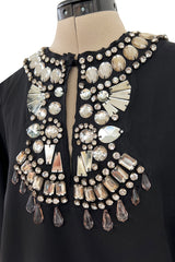 Fantastic Spring 2007 Lanvin by Alber Elbaz Black Tunic Mini Dress w Crystal Detailing